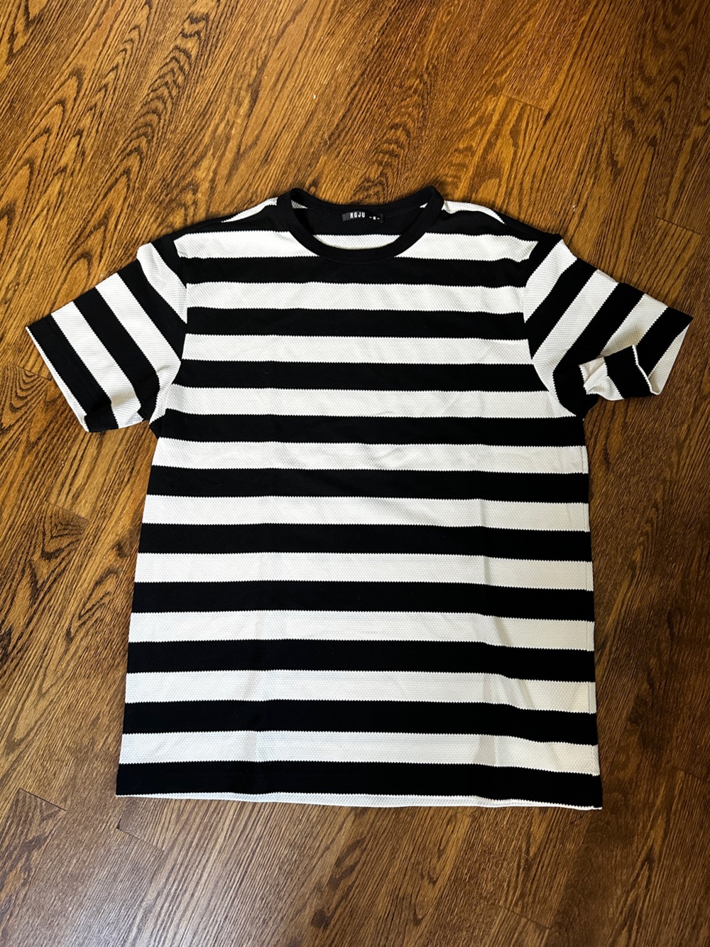 Black & White Striped Men’s Crew Neck Shirt